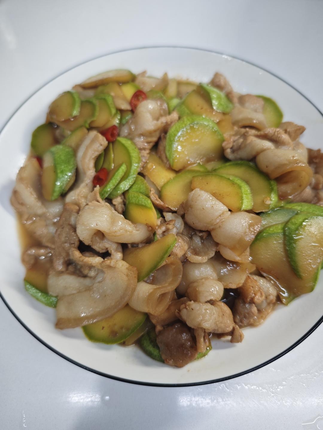 Stir-Fried Zucchini with Pork Belly